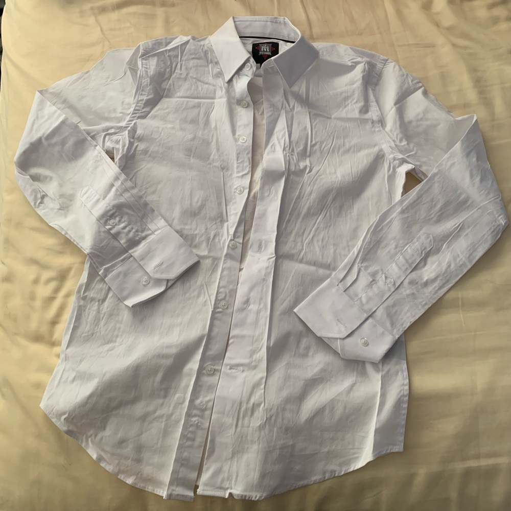 Men's White Long-Sleeve Dress Shirt